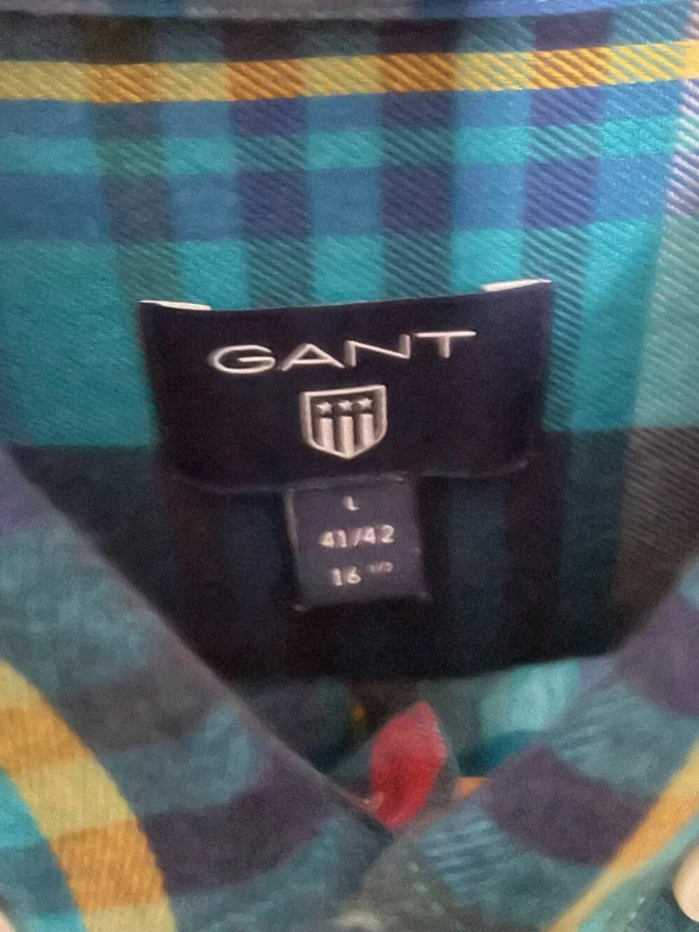 Gant Madras Plaid Button Up Shirt - Cotton/Cashmere Blend - Size L - Picture 3 of 9